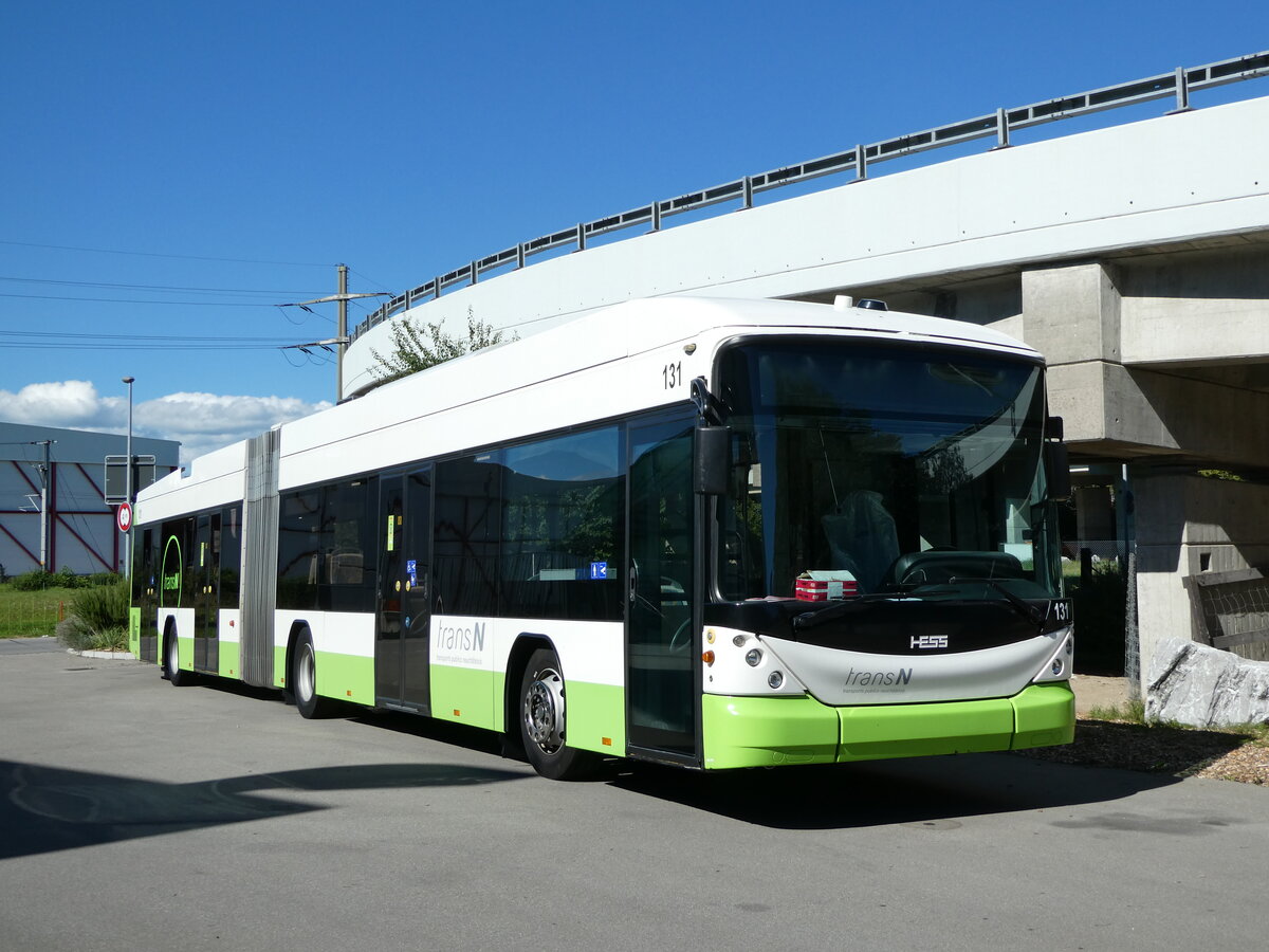 (240'032) - transN, La Chaux-de-Fonds - Nr. 131 - Hess/Hess Gelenktrolleybus (ex TN Neuchtel Nr. 131) am 11. September 2022 in Kerzers, Interbus