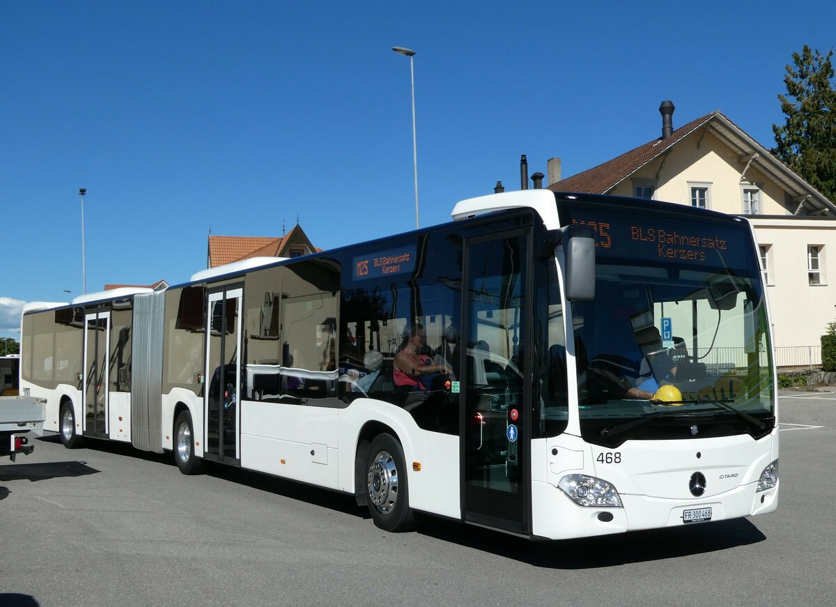 (240'040) - Intertours, Domdidier - Nr. 468/FR 300'468 - Mercedes (ex Nr. 201) am 11. September 2022 beim Bahnhof Kerzers