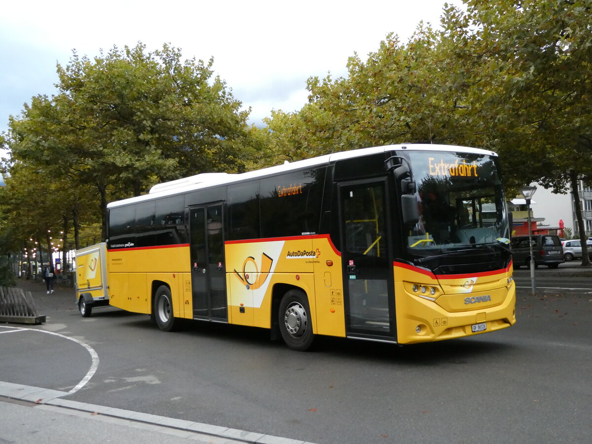 (240'230) - Bus Val Mstair, L - GR 86'126 - Scania am 25. September 2022 in Interlaken, Jugendherberge