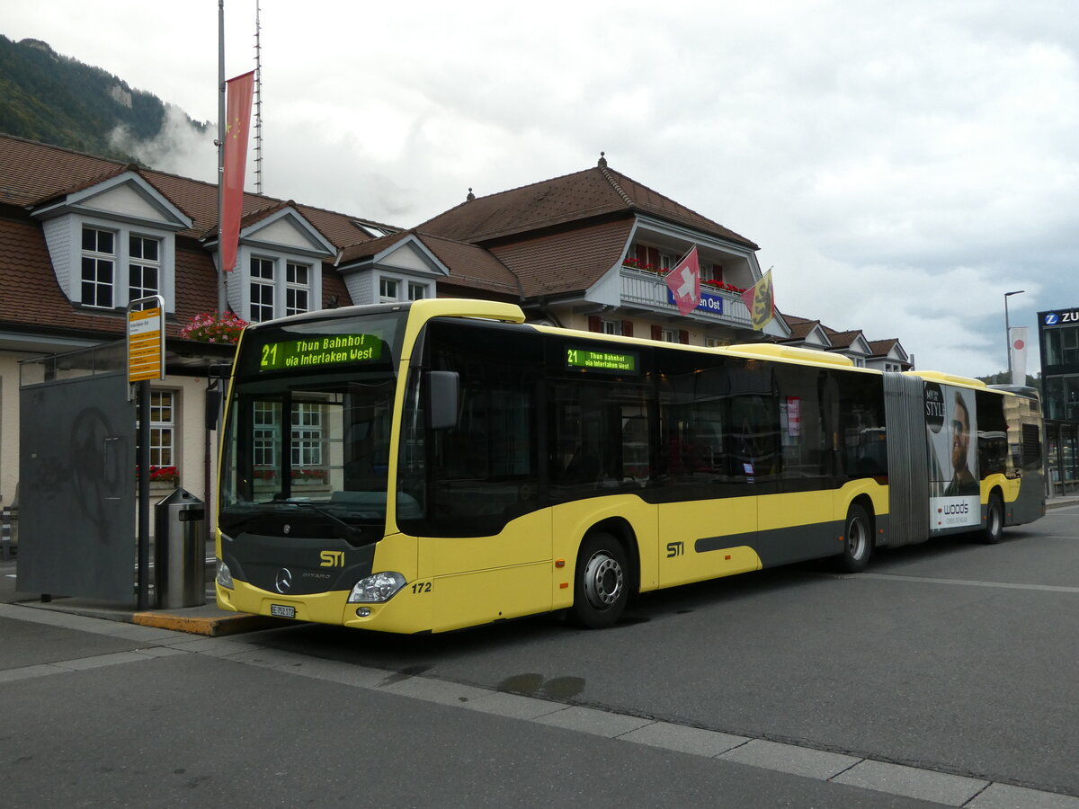 (240'233) - STI Thun - Nr. 172/BE 752'172 - Mercedes am 25. September 2022 beim Bahnhof Interlaken Ost