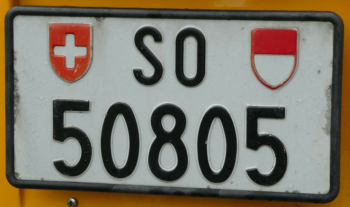 (240'269) - Nummernschild - SO 50'805 - am 25. September 2022 in Guttannen, Dorf