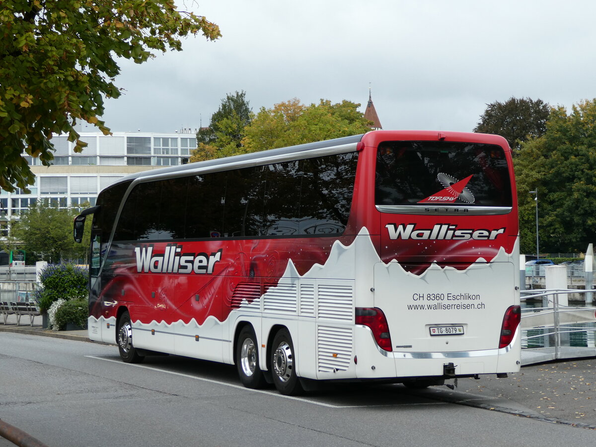 (240'360) - Walliser, Eschlikon - Nr. 14/TG 8079 - Setra am 30. September 2022 bei der Schifflndte Thun