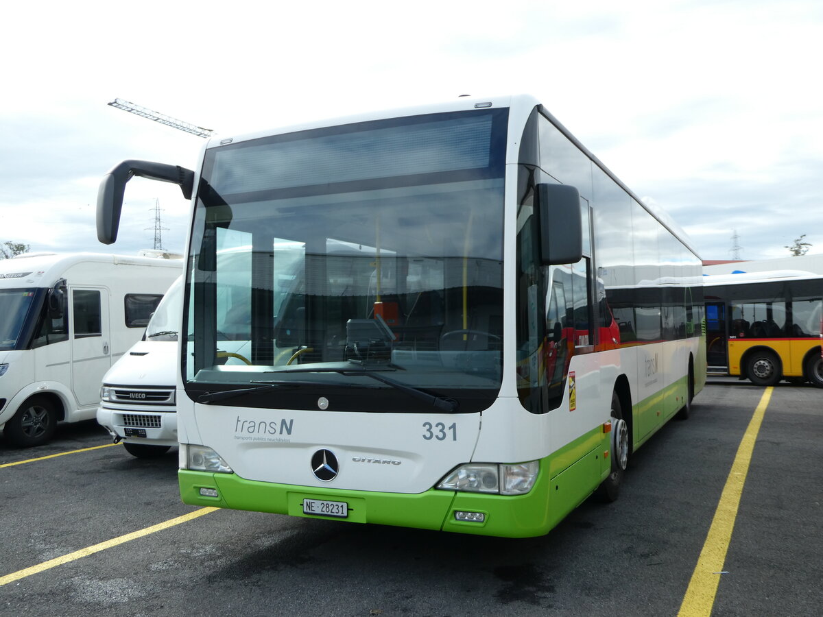 (241'376) - transN, La Chaux-de-Fonds - Nr. 331/NE 28'231 - Mercedes (ex TRN La Chaux-de-Fonds Nr. 331) am 15. Oktober 2022 in Kerzers, Interbus