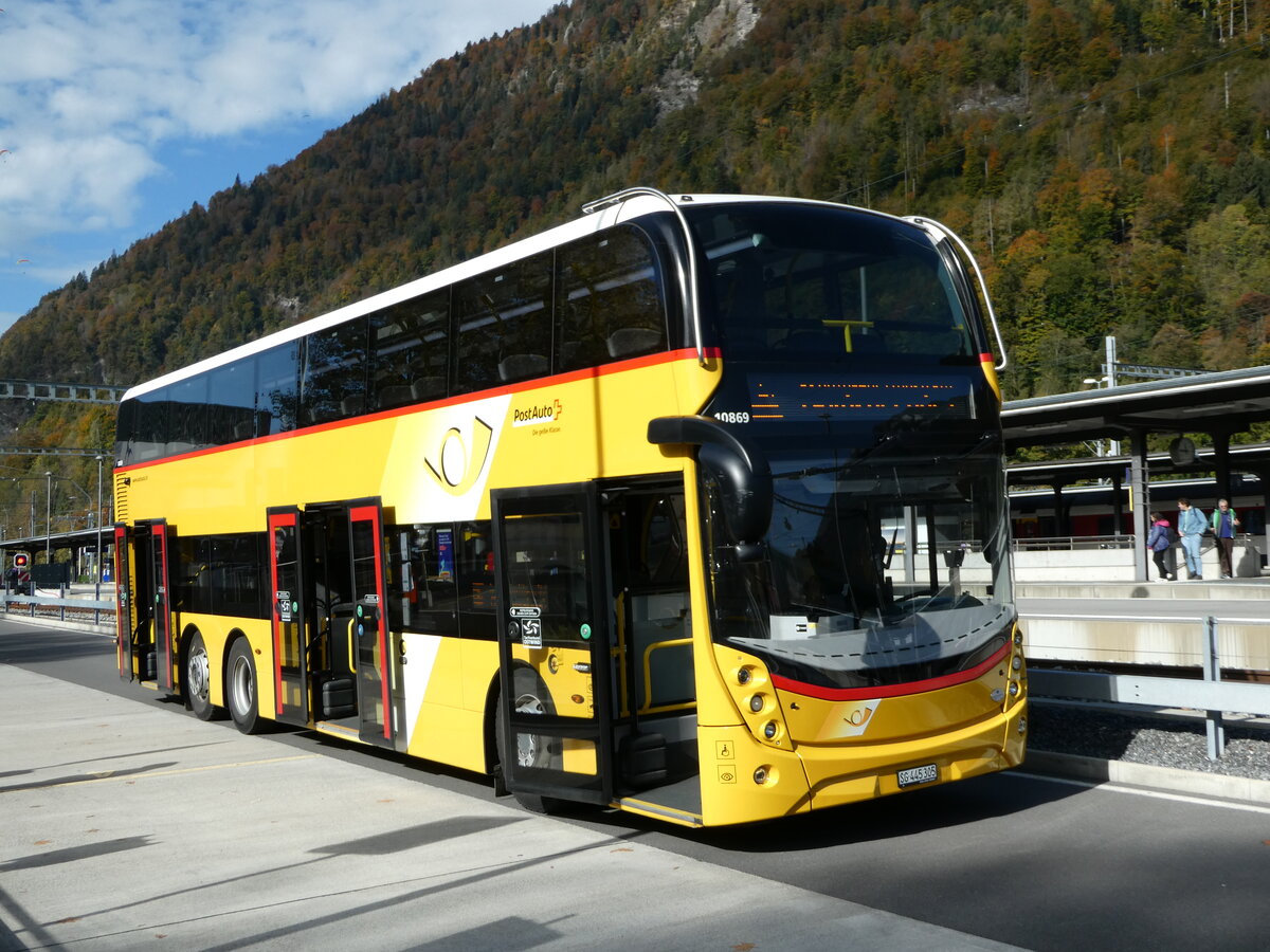 (241'484) - PostAuto Ostschweiz - SG 445'305 - Alexander Dennis (ex AR 45'267) am 18. Oktober 2022 beim Bahnhof Interlaken Ost