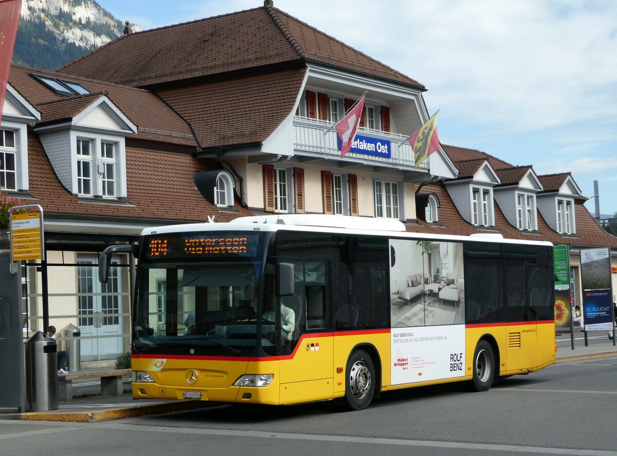 (241'491) - PostAuto Bern - BE 610'532 - Mercedes am 18. Oktober 2022 beim Bahnhof Interlaken Ost