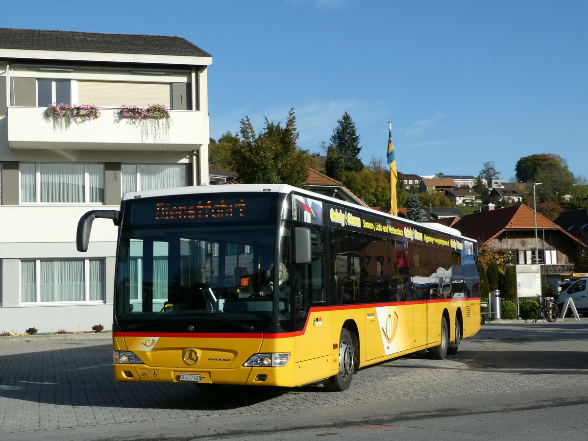 (241'877) - Engeloch, Riggisberg - Nr. 5/BE 447'403 - Mercedes (ex AVA Biel Nr. 3) am 28. Oktober 2022 in Riggisberg, Post