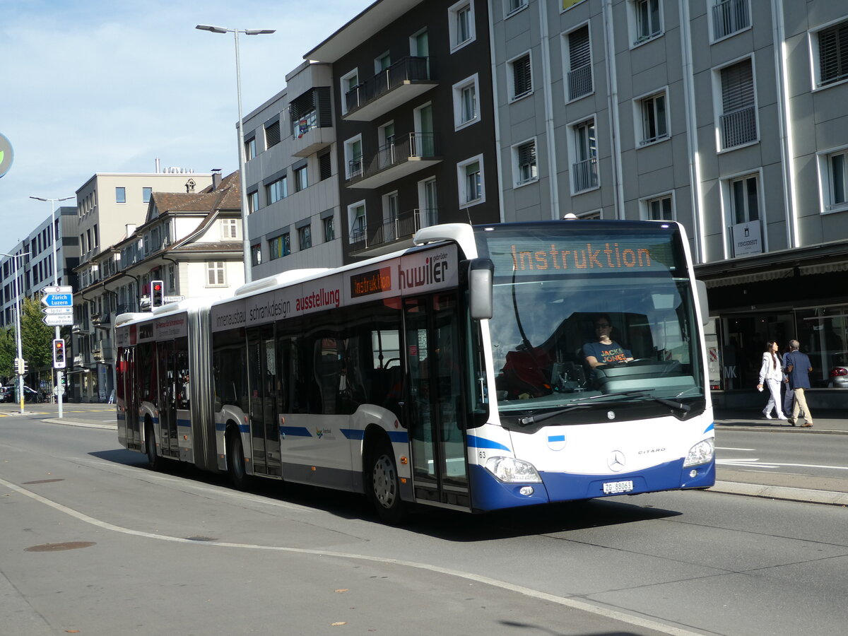 (242'038) - ZVB Zug - Nr. 63/ZG 88'063 - Mercedes am 31. Oktober 2022 in Zug, Metalli