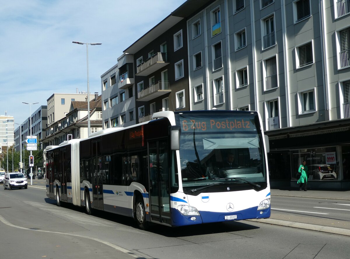 (242'043) - ZVB Zug - Nr. 65/ZG 88'065 - Mercedes am 31. Oktober 2022 in Zug, Metalli