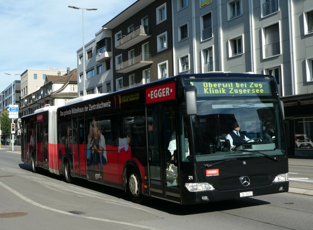(242'044) - ZVB Zug - Nr. 21/ZG 3371 - Mercedes am 31. Oktober 2022 in Zug, Metalli