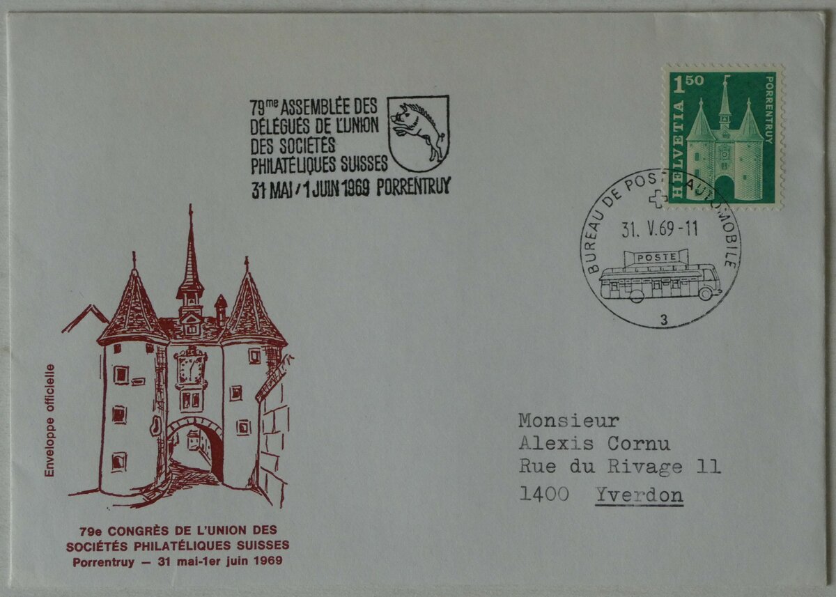 (242'104) - PTT-Briefumschlag vom 31. Mai 1969 am 4. November 2022 in Thun