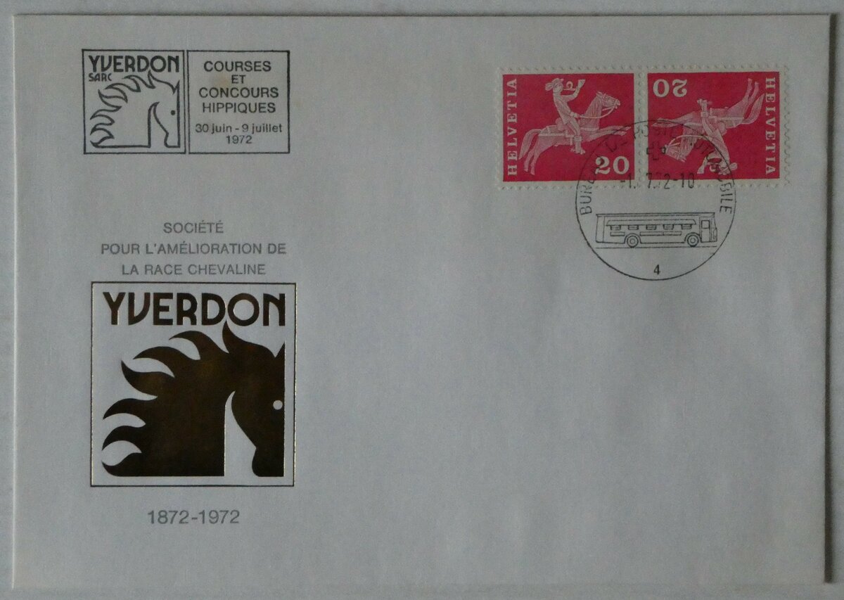 (242'251) - PTT-Briefumschlag vom 1. Juli 1972 am 7. November 2022 in Thun