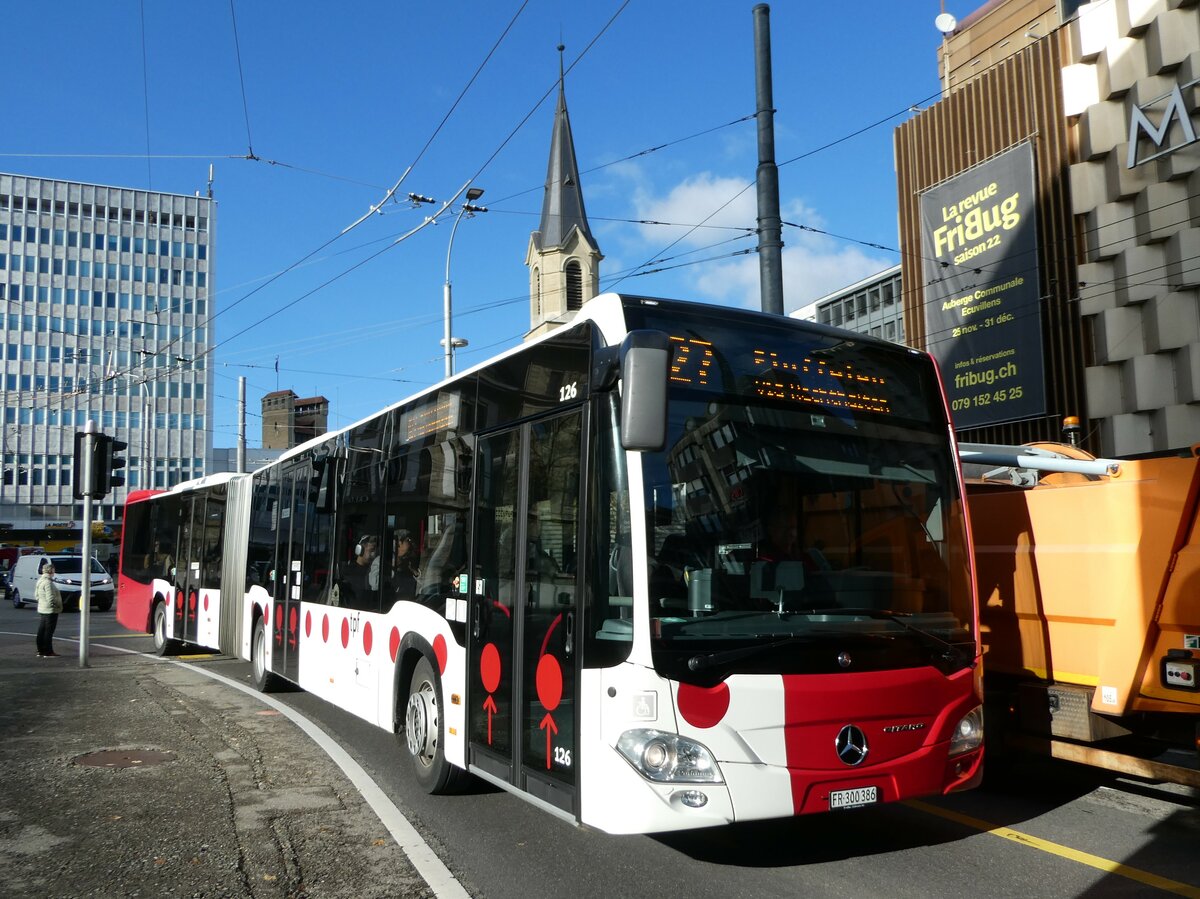 (242'367) - TPF Fribourg - Nr. 126/FR 300'386 - Mercedes am 10. November 2022 in Fribourg, Rue Pierre-Kaelin