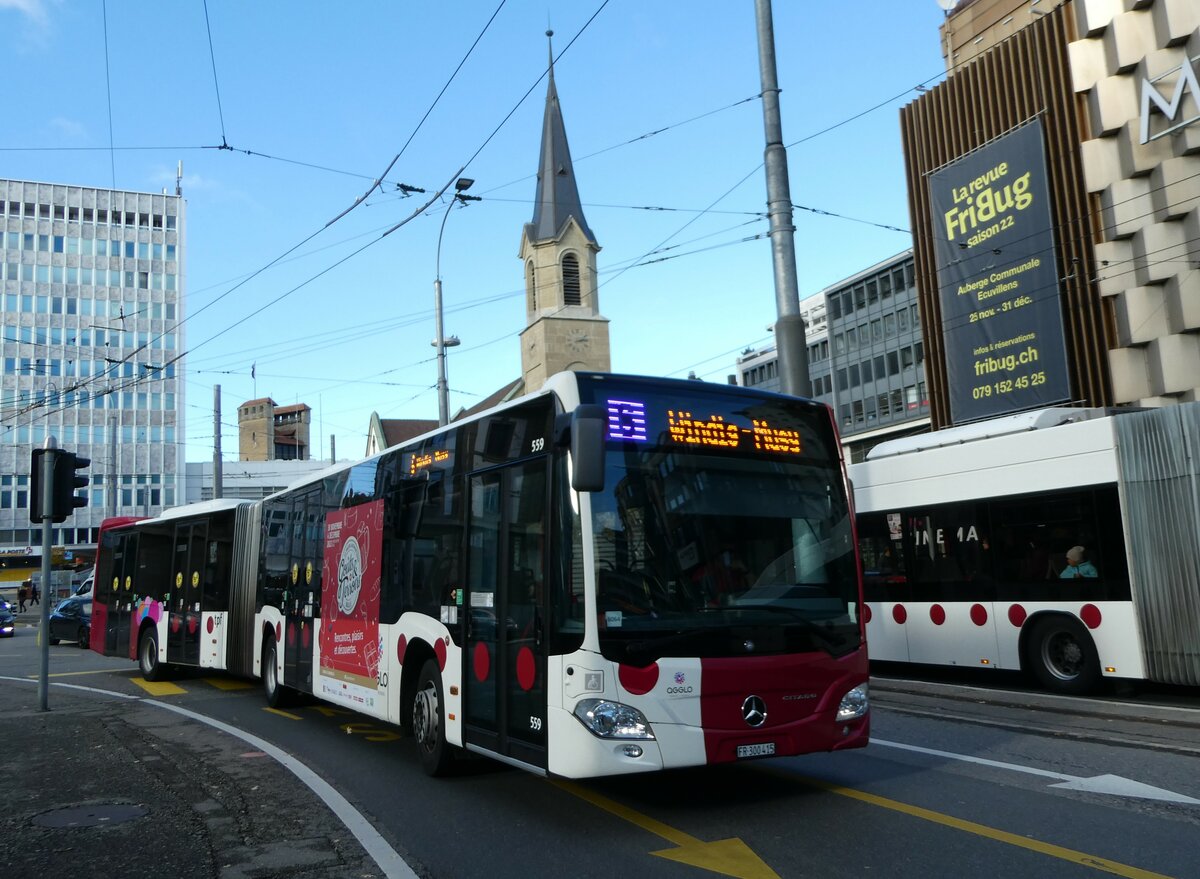 (242'371) - TPF Fribourg - Nr. 559/FR 300'415 - Mercedes am 10. November 2022 in Fribourg, Rue Pierre-Kaelin
