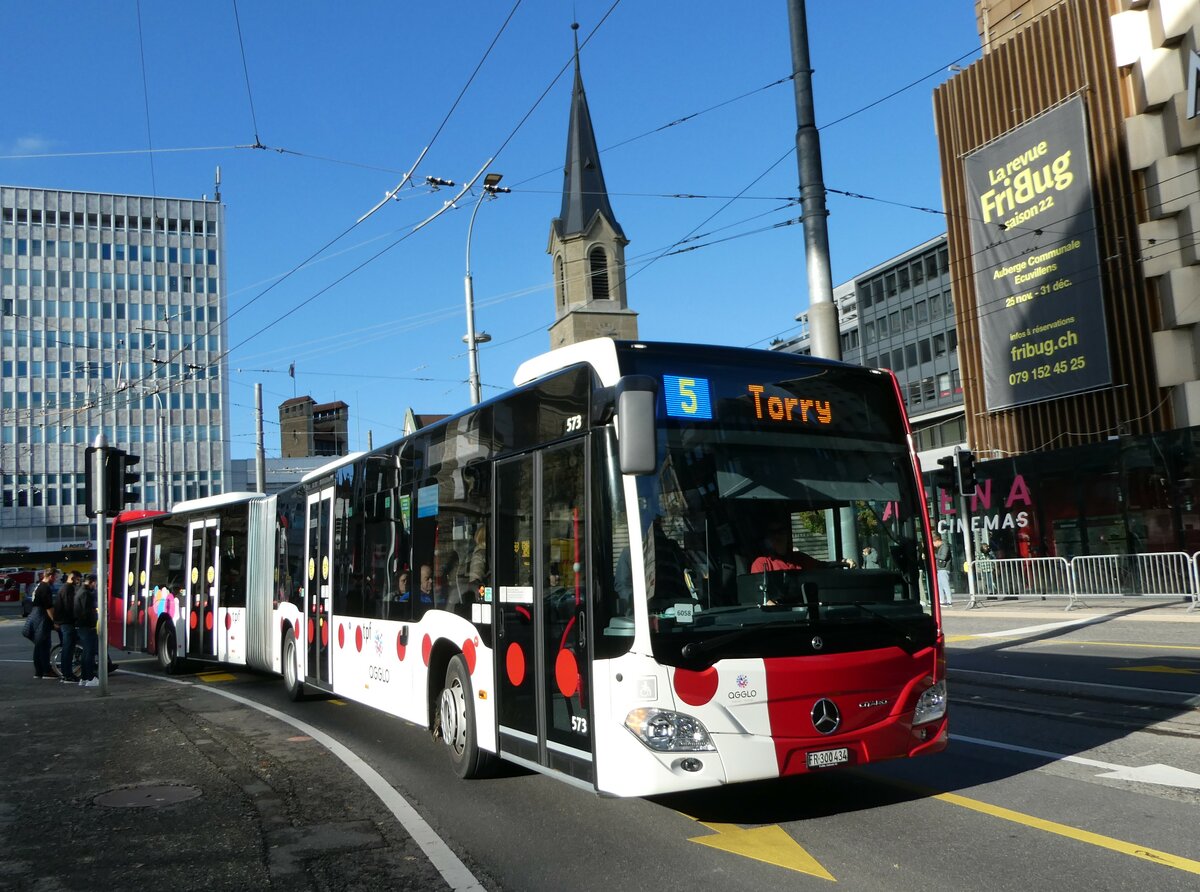 (242'372) - TPF Fribourg - Nr. 573/FR 300'434 - Mercedes am 10. November 2022 in Fribourg, Rue Pierre-Kaelin