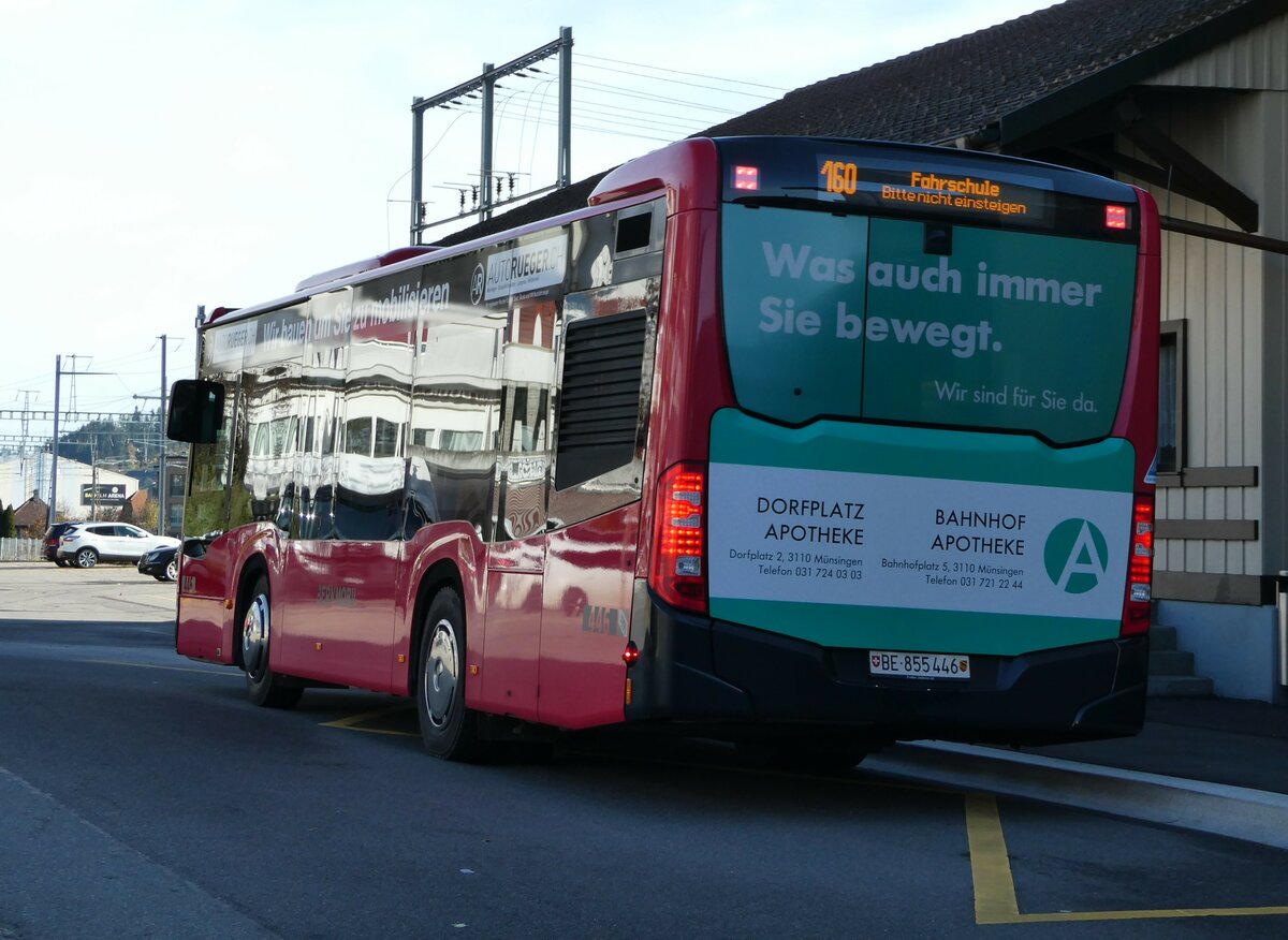 (242'396) - Bernmobil, Bern - Nr. 446/BE 855'446 - Mercedes am 11. November 2022 beim Bahnhof Konolfingen