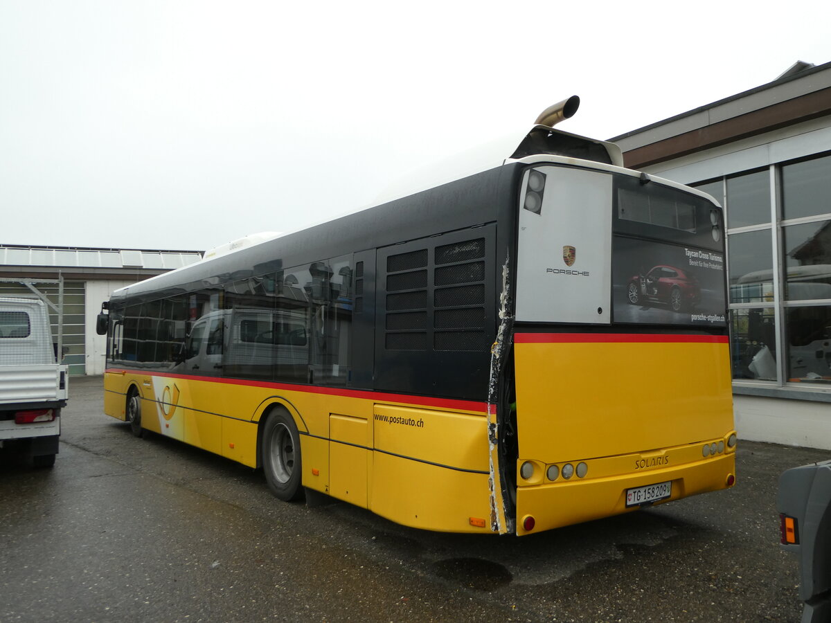 (242'610) - PostAuto Ostschweiz - TG 158'209 - Solaris (ex Schmidt, Oberbren; ex CarPostal Ouest) am 13. November 2022 in Wil, Larag