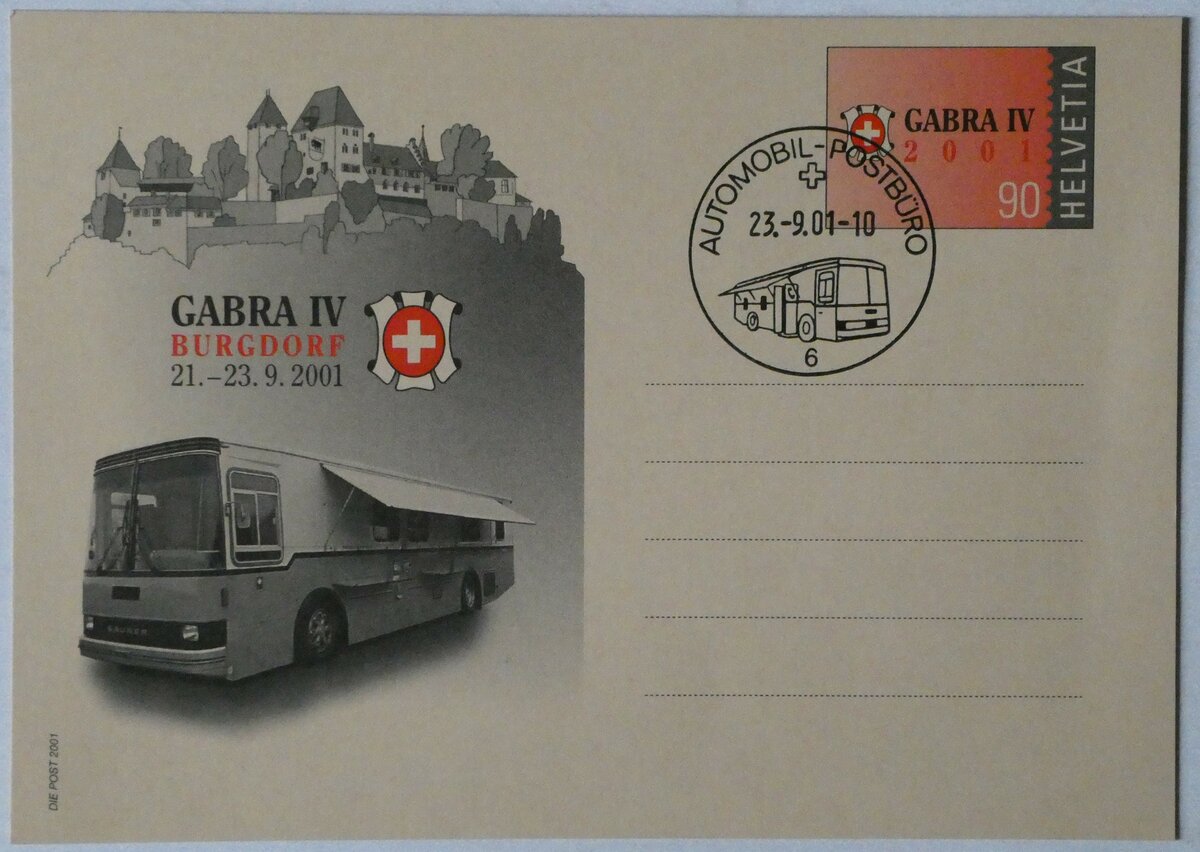 (242'679) - Die Post-Postkarte vom 23. September 2001 am 14. November 2022 in Thun