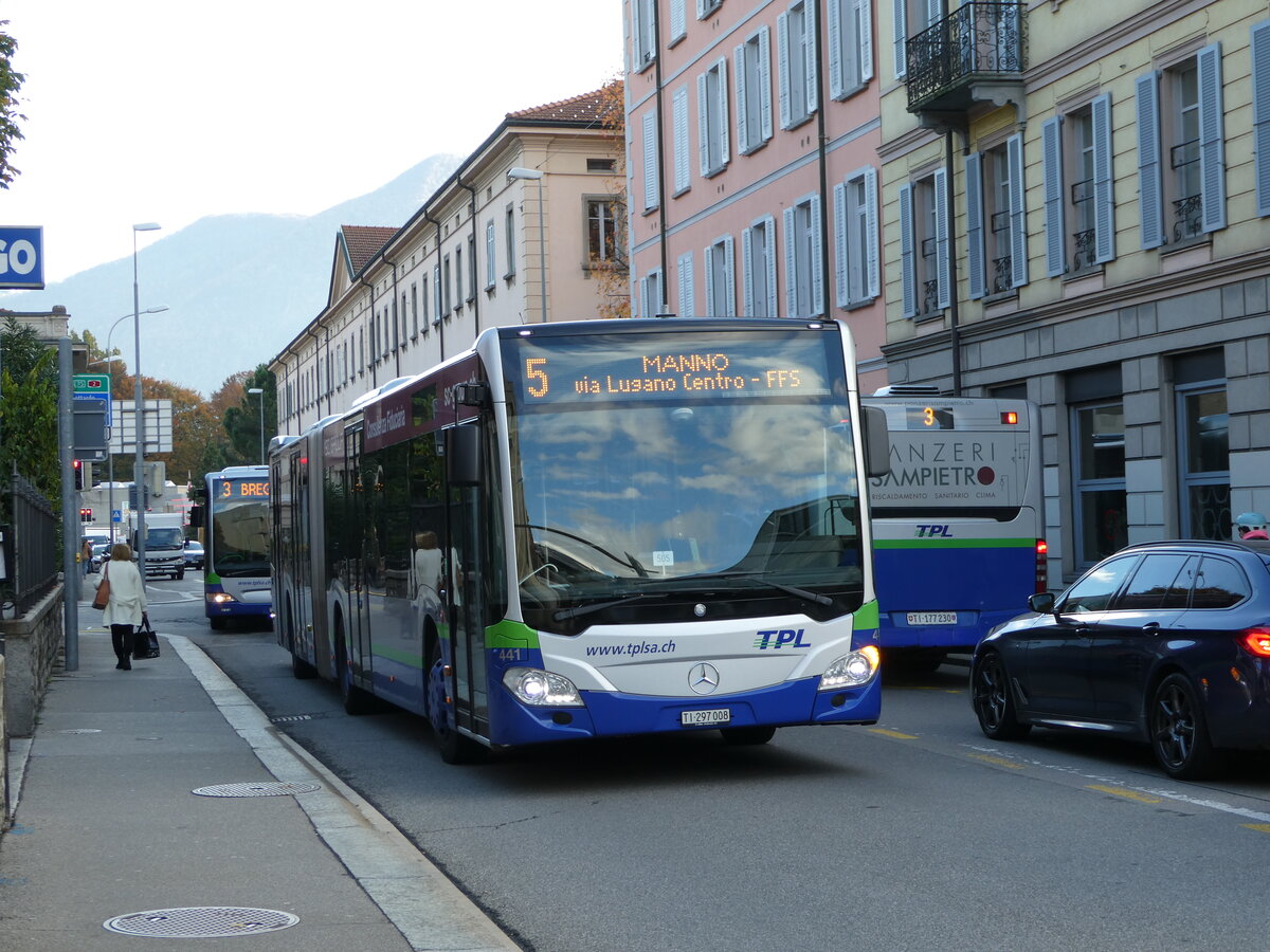 (242'872) - TPL Lugano - Nr. 441/TI 297'008 - Mercedes am 17. November 2022 in Lugano, Centro