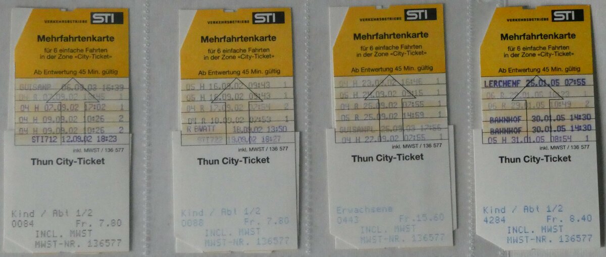 (243'057) - STI-Mehrfahrtenkarten am 21. November 2022 in Thun