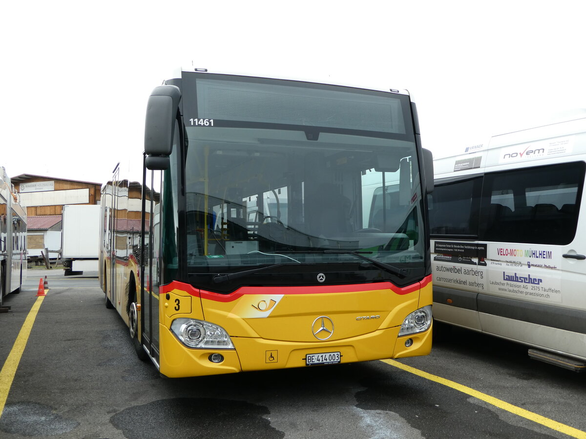 (243'178) - PostAuto Bern - Nr. 3/BE 414'003 - Mercedes am 27. November 2022 in Kerzers, Interbus