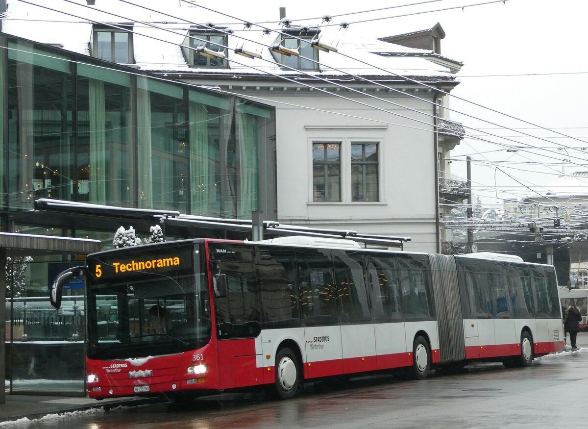 (243'971) - SW Winterthur - Nr. 361/ZH 473'361 - MAN am 16. Dezember 2022 beim Hauptbahnhof Winterthur