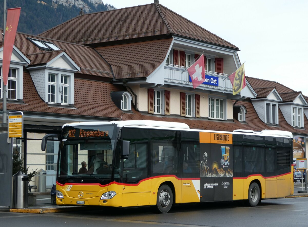 (244'295) - PostAuto Bern - BE 610'543 - Mercedes am 31. Dezember 2022 beim Bahnhof Interlaken Ost