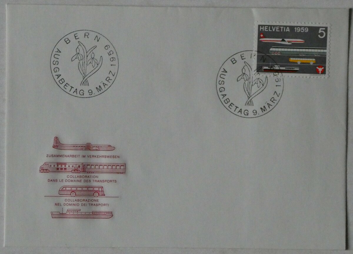 (244'381) - PTT-Briefumschlag vom 9. Mrz 1959 am 2. Januar 2023 in Thun