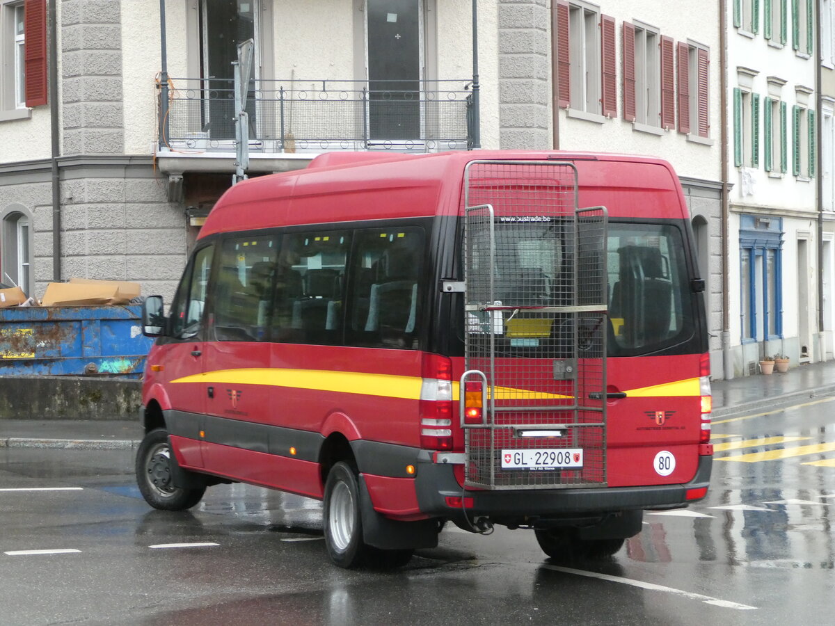 (244'416) - AS Engi - GL 22'908 - Mercedes (ex Mabillard, Lens PID 5482) am 3. Januar 2023 beim Bahnhof Schwanden