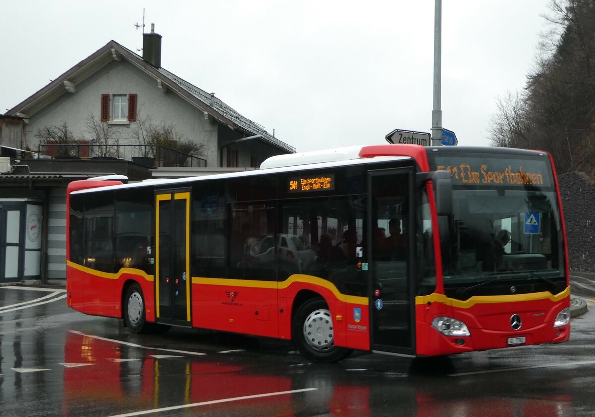 (244'439) - AS Engi - Nr. 3/GL 7703 - Mercedes am 3. Januar 2023 beim Bahnhof Schwanden
