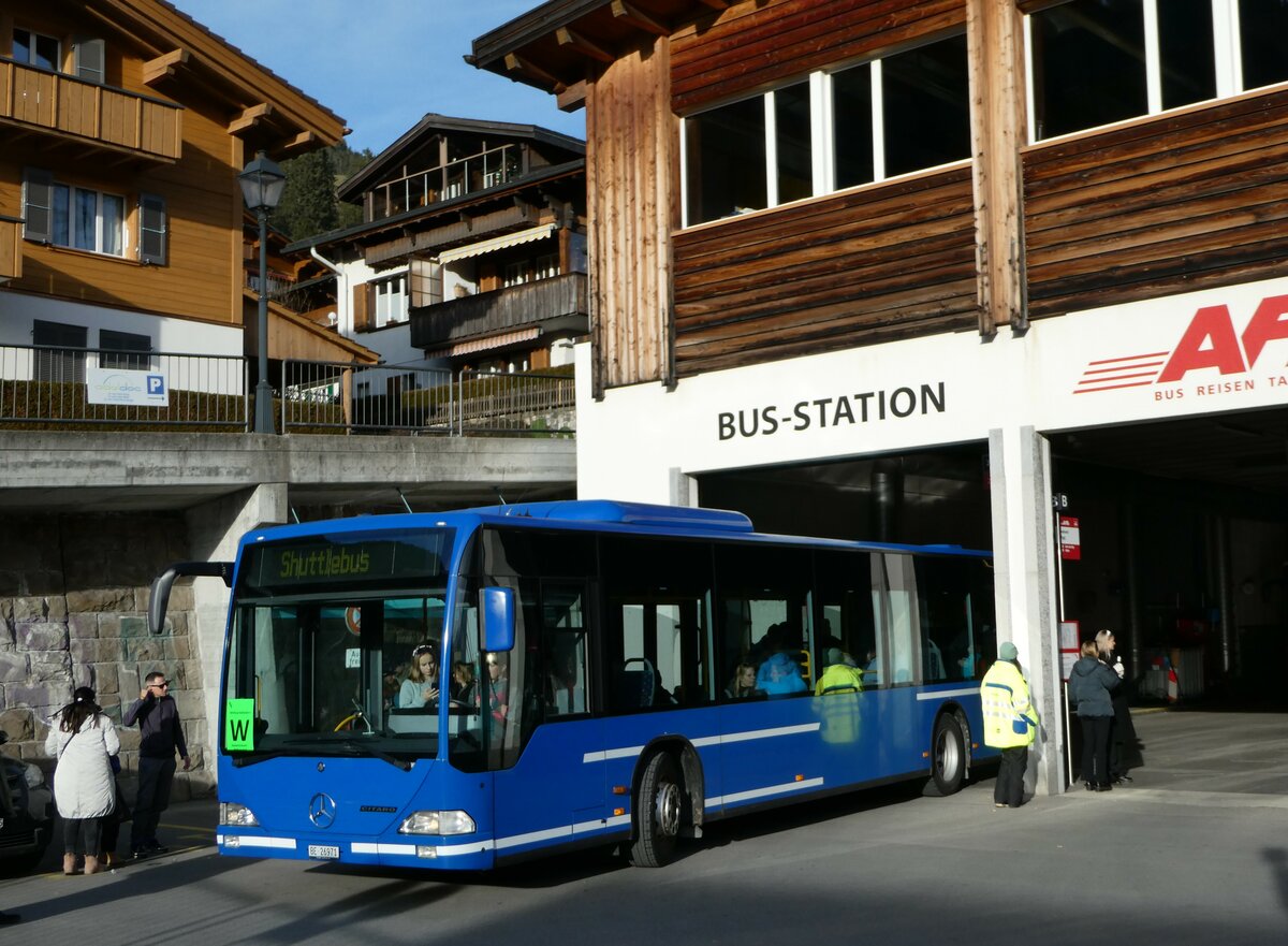 (244'870) - Tritten, Zweisimmen - BE 26'971 - Mercedes (ex BE 633'034; ex AFA Adelboden Nr. 94) am 7. Januar 2023 in Adelboden, Busstation