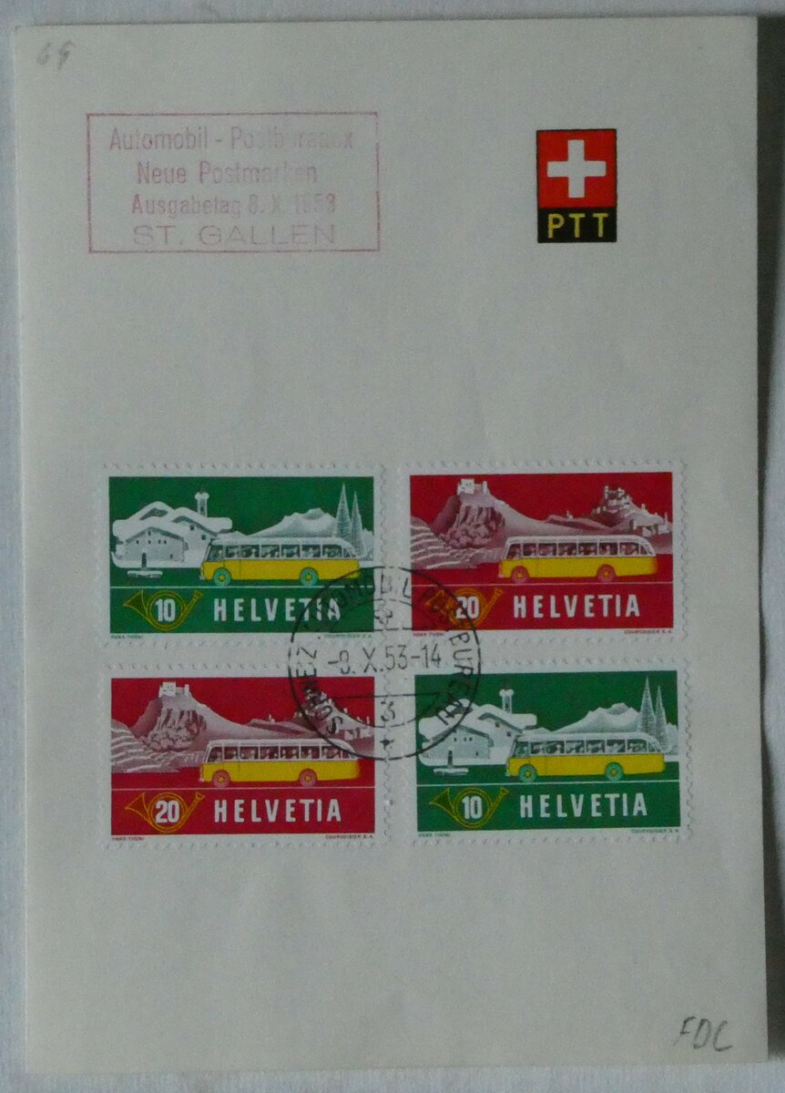 (244'878) - Briefmarken vom 8. Oktober 1953 am 9. Januar 2023 in Thun