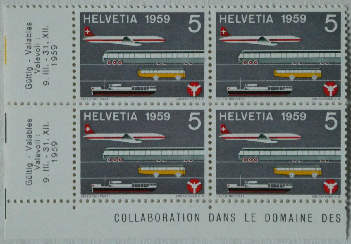 (244'884) - Briefmarken von 1959 fr das Verkehrshaus der Schweiz am 9. Januar 2023 in Thun