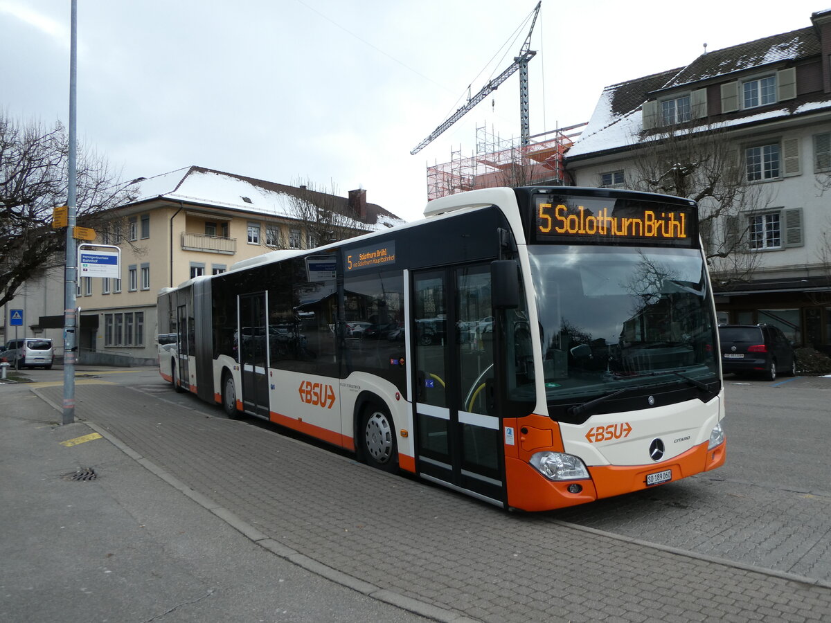 (245'229) - BSU Solothurn - Nr. 60/SO 189'060 - Mercedes am 21. Januar 2023 beim Bahnhof Herzogenbuchsee