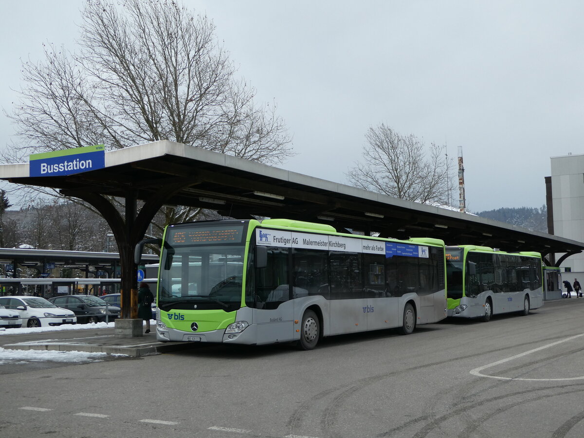 (245'234) - Busland, Burgdorf - Nr. 117/BE 828'117 - Mercedes am 21. Januar 2023 beim Bahnhof Burgdorf