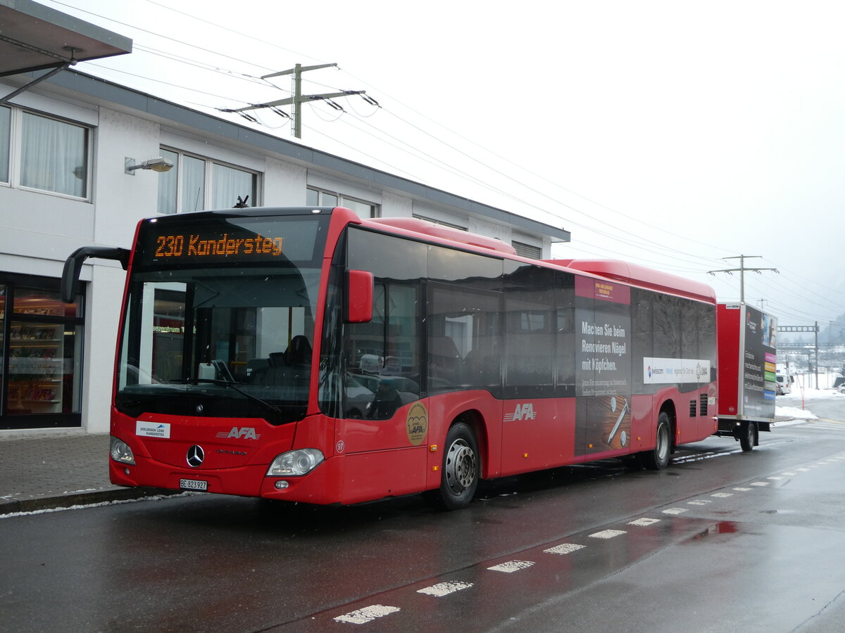 (245'263) - AFA Adelboden - Nr. 97/BE 823'927 - Mercedes am 22. Januar 2023 beim Bahnhof Frutigen