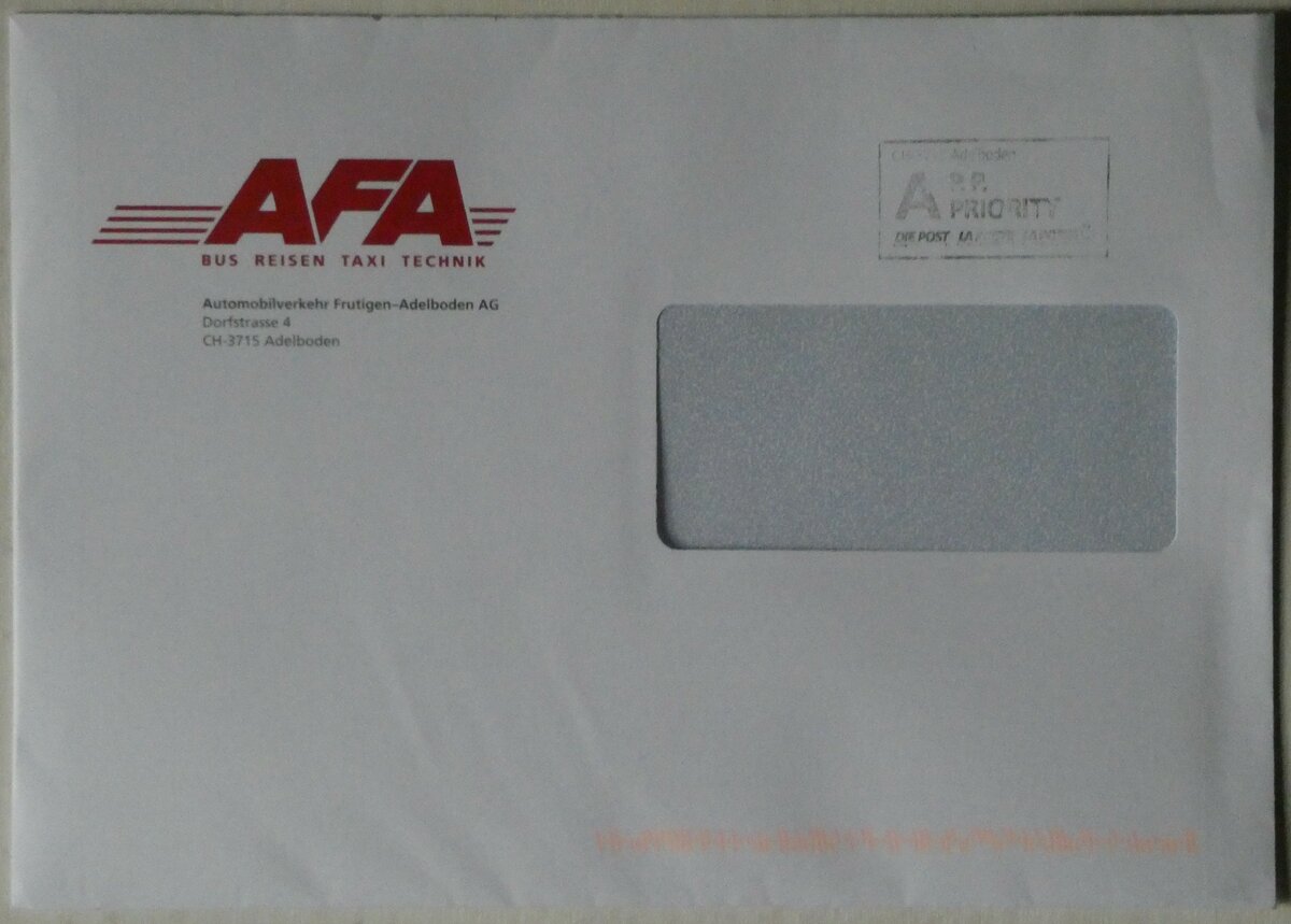 (246'345) - AFA-Briefumschlag vom 14. Februar 2023 am 19. Februar 2023 in Thun