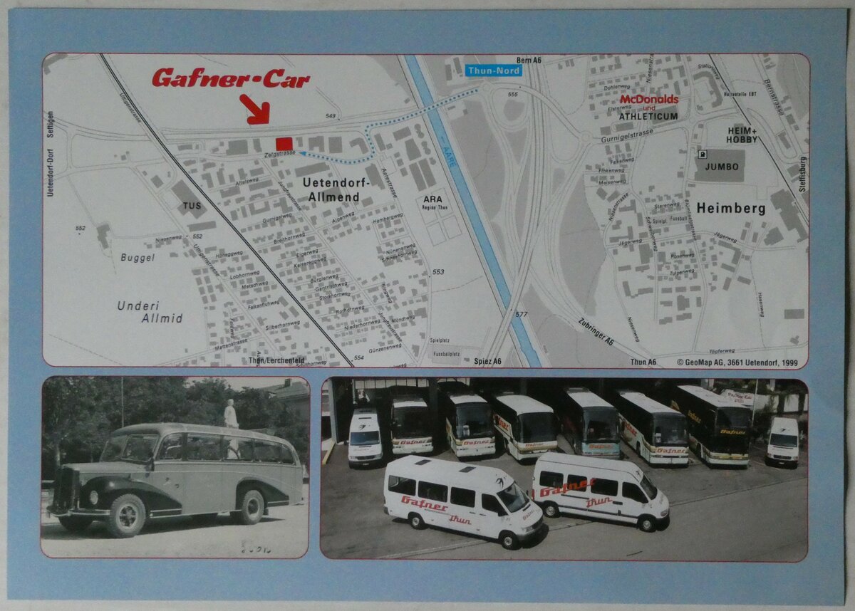 (246'355) - Gafner-Car-Reiseprospekt am 19. Februar 2023 in Thun (Rckseite)
