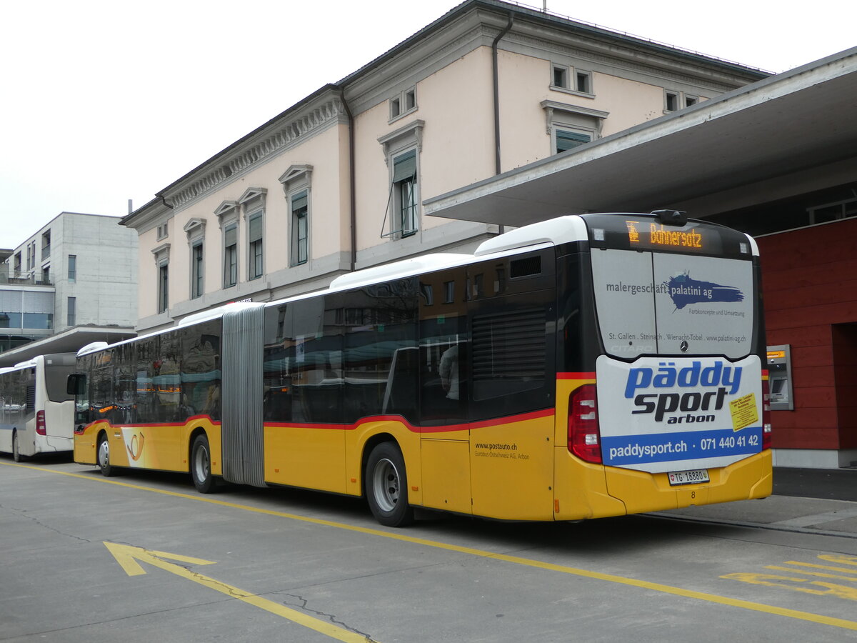 (246'598) - Eurobus, Arbon - Nr. 8/TG 18'880/PID 11'466 - Mercedes am 25. Februar 2023 beim Bahnhof Frauenfeld