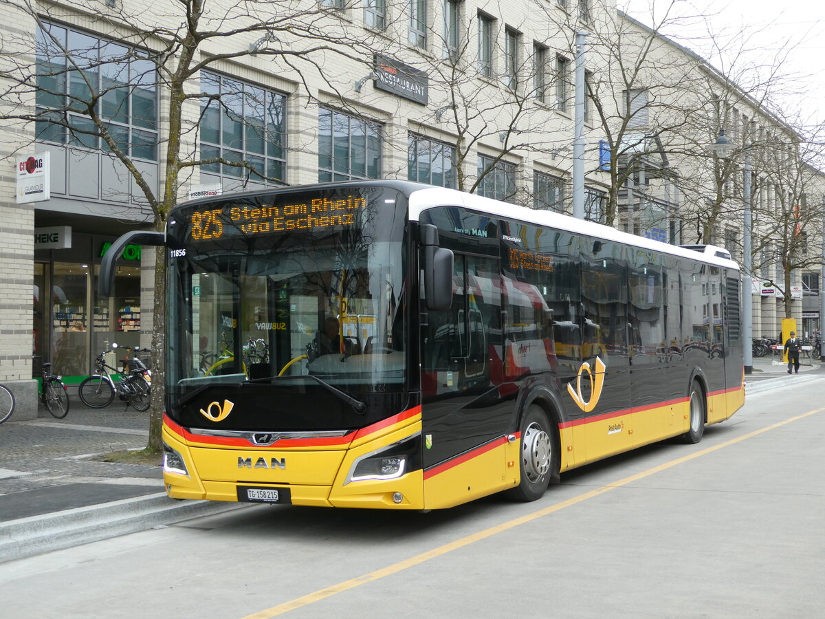 (246'621) - PostAuto Ostschweiz - TG 158'215/PID 11'856 - MAN am 25. Februar 2023 beim Bahnhof Frauenfeld