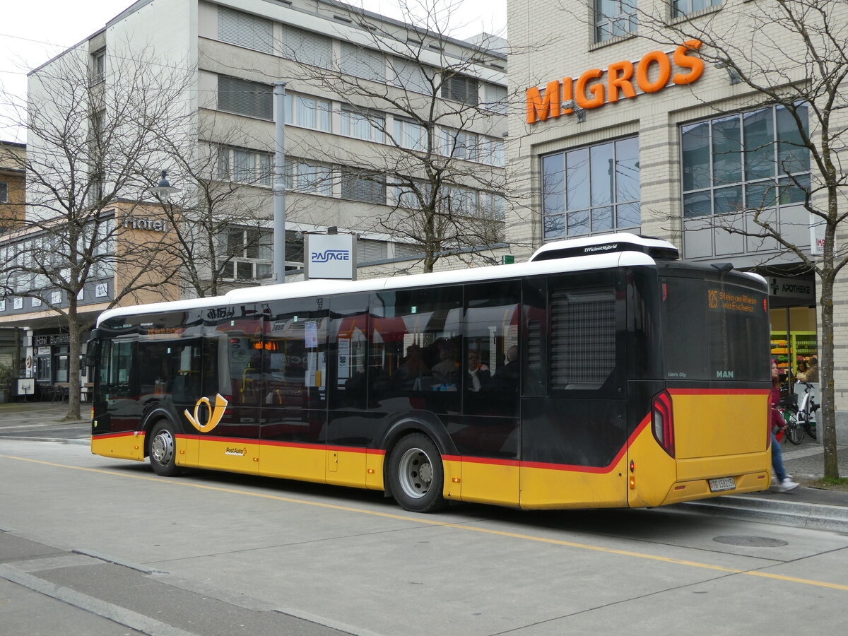 (246'622) - PostAuto Ostschweiz - TG 158'215/PID 11'856 - MAN am 25. Februar 2023 beim Bahnhof Frauenfeld