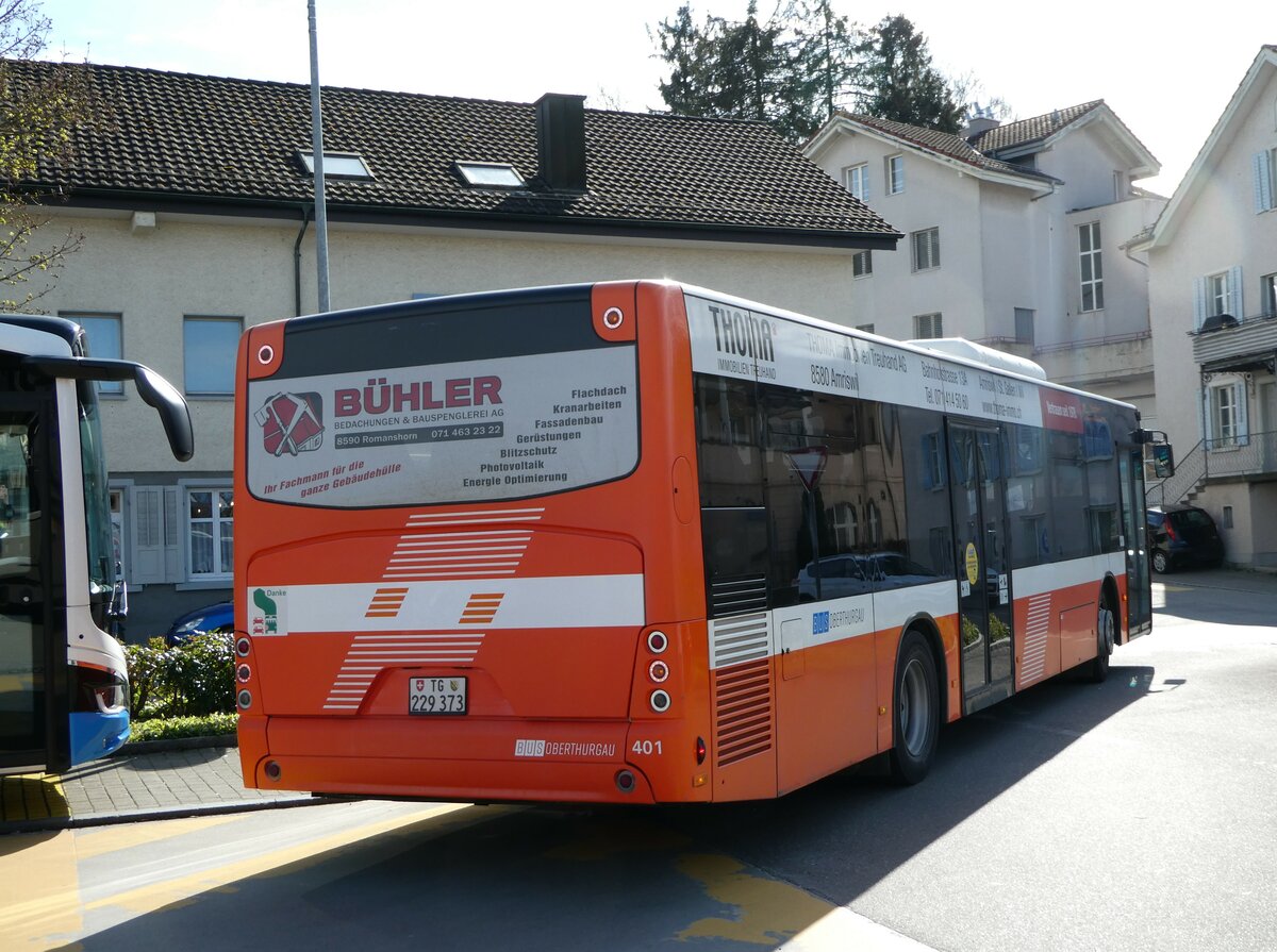 (247'803) - BOTG Amriswil - Nr. 401/TG 229'373 - Neoplan (ex Nr. 8) am 28. Mrz 2023 beim Bahnhof Amriswil