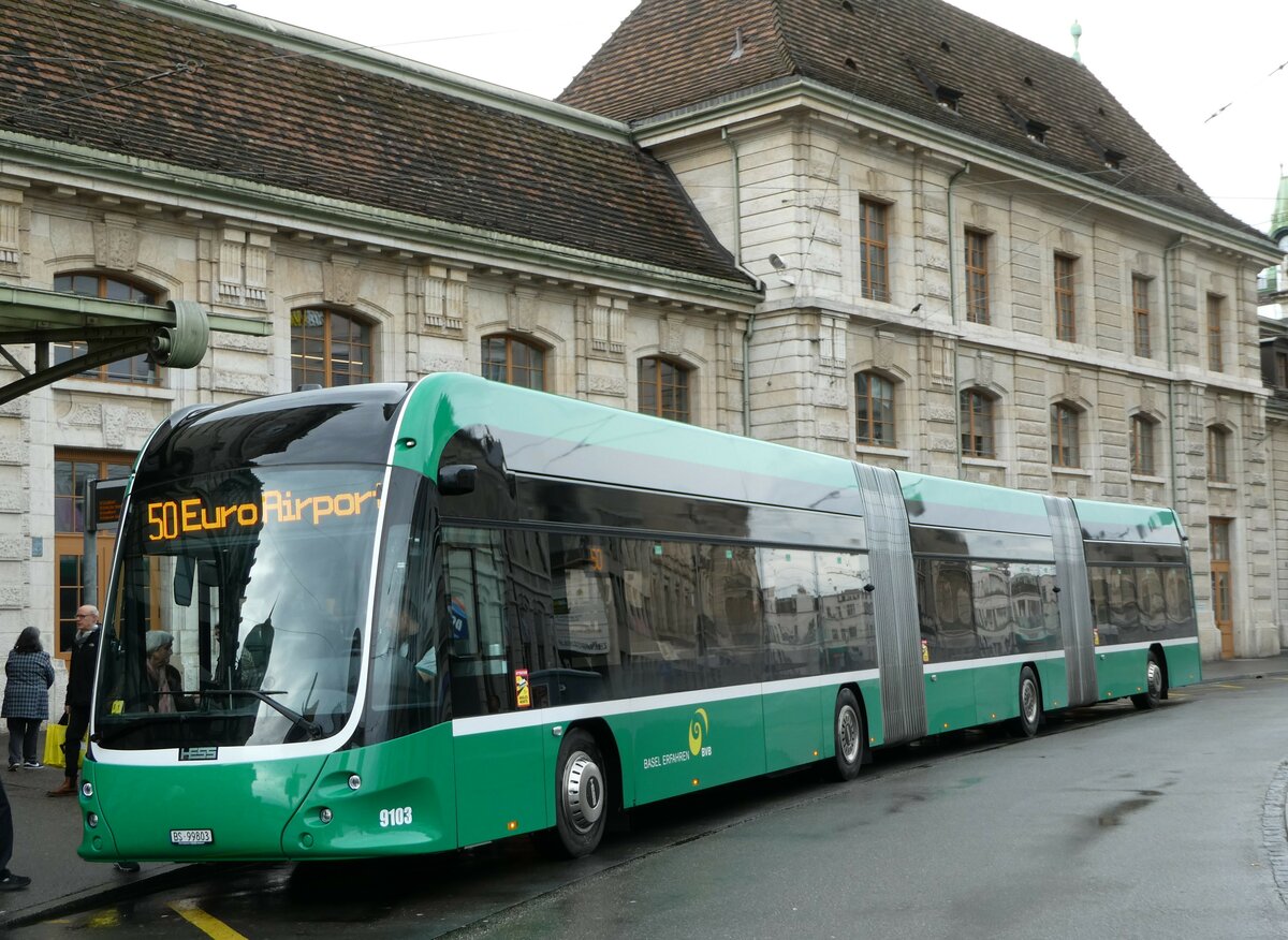 (247'864) - BVB Basel - Nr. 9103/BS 99'803 - Hess am 30. Mrz 2023 beim Bahnhof Basel