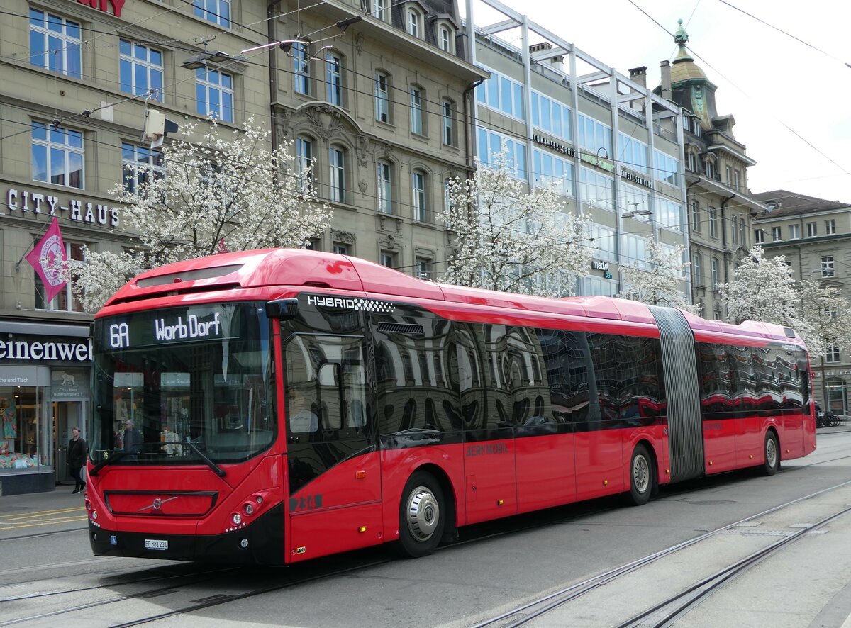 (248'233) - Bernmobil, Bern - Nr. 234/BE 881'234 - Volvo am 8. April 2023 beim Bahnhof Bern