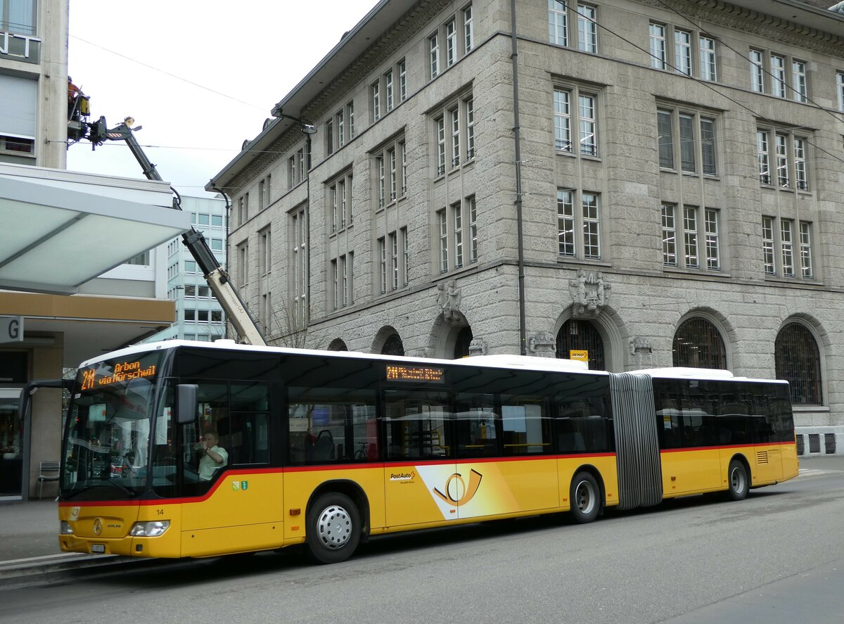 (248'394) - Eurobus, Arbon - Nr. 14/TG 185'521/PID 5330 - Mercedes am 13. April 2023 beim Bahnhof St. Gallen