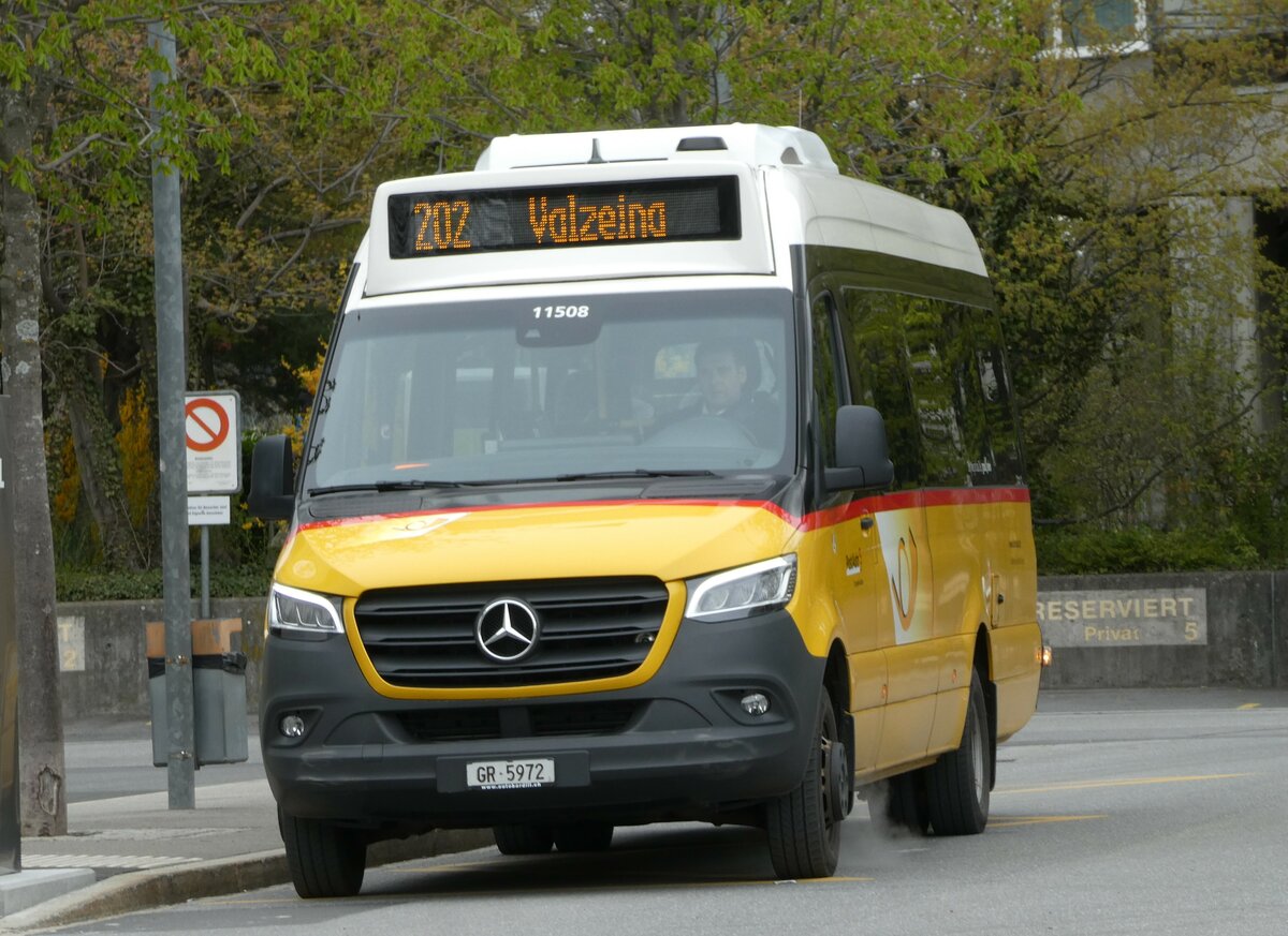 (248'647) - Bardill, Landquart - GR 5972/PID 11'508 - K-Bus-Mercedes am 15. April 2023 beim Bahnhof Landquart