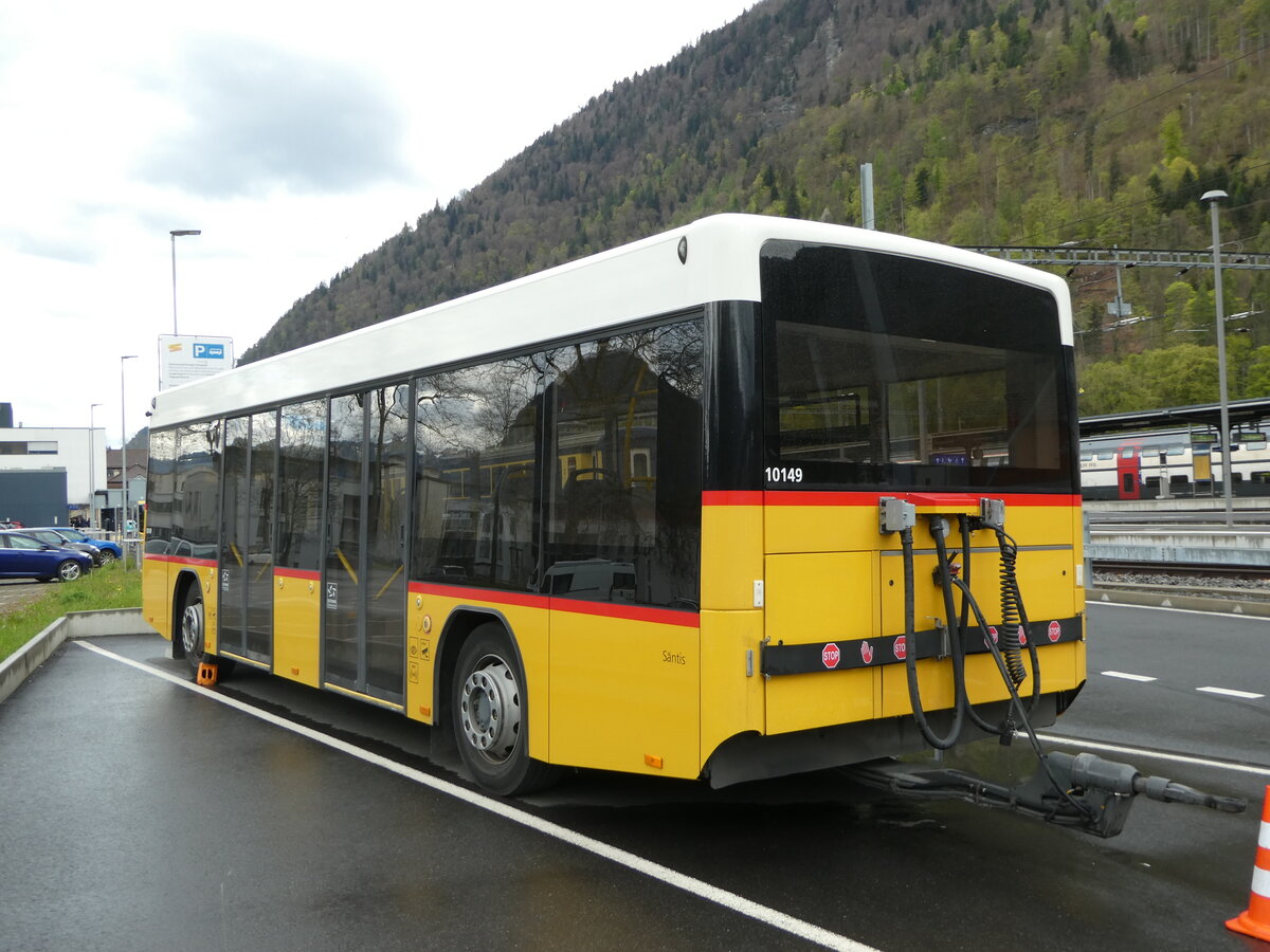 (249'169) - PostAuto Ostschweiz - SG 412'681/PID 10'149 - Hess Personenanhnger am 28. April 2023 beim Bahnhof Interlaken Ost