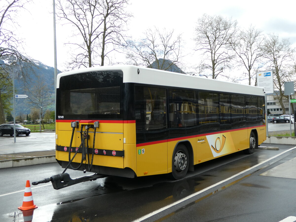 (249'170) - PostAuto Ostschweiz - SG 412'681/PID 10'149 - Hess Personenanhnger am 28. April 2023 beim Bahnhof Interlaken Ost