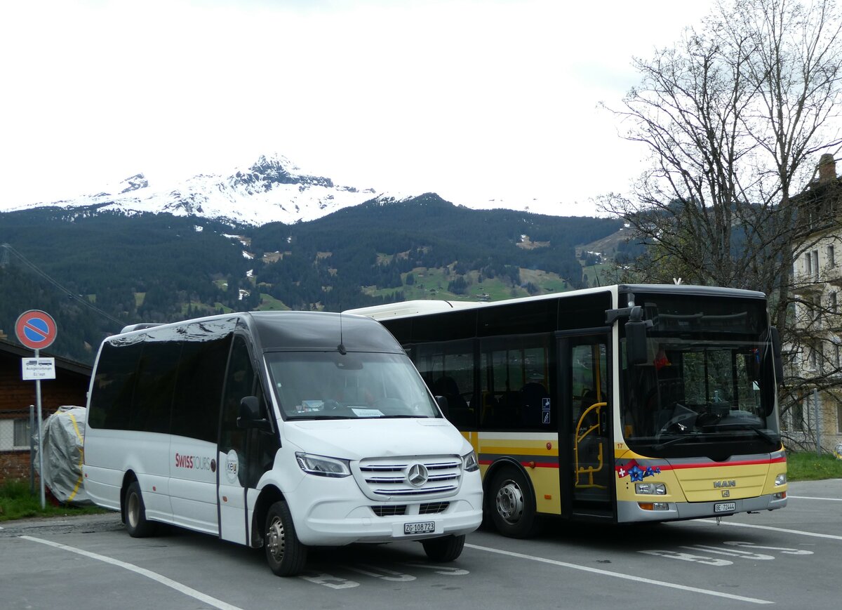 (249'224) - Keytours, Genve - ZG 108'723 - Mercedes am 28. April 2023 beim Bahnhof Grindelwald