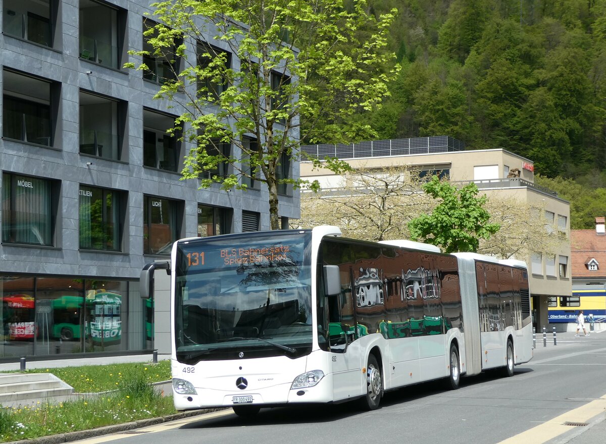 (249'398) - Intertours, Domdidier - Nr. 492/FR 300'492 - Mercedes am 2. Mai 2023 beim Bahnhof Interlaken Ost