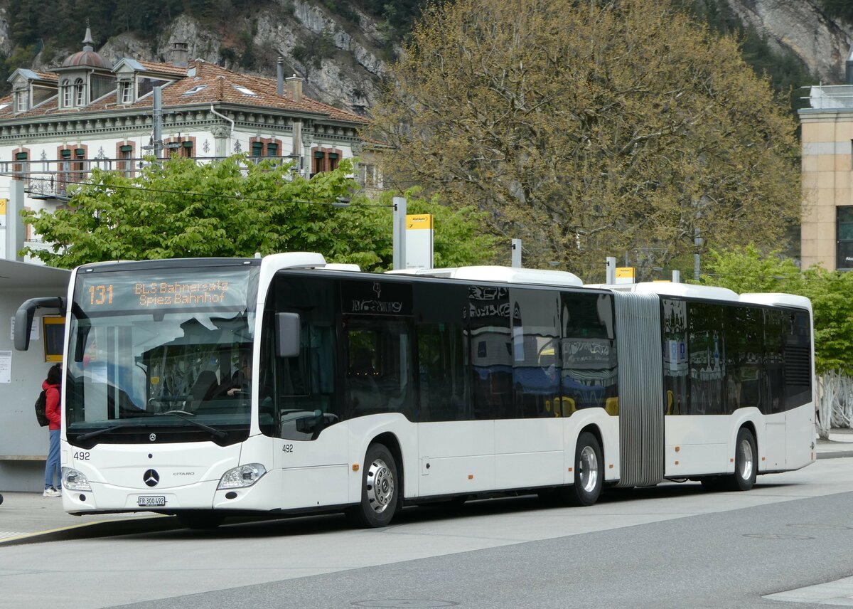 (249'427) - Intertours, Domdidier - Nr. 492/FR 300'492 - Mercedes am 2. Mai 2023 beim Bahnhof Interlaken West